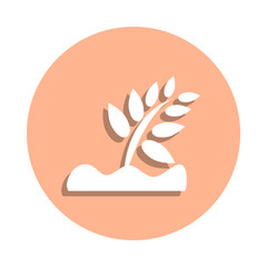 Poster - Plant on earth badge icon. Simple glyph, flat vector of farm icons for ui and ux, website or mobile application