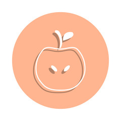 Poster - Sliced ??Apple badge icon. Simple glyph, flat vector of farm icons for ui and ux, website or mobile application