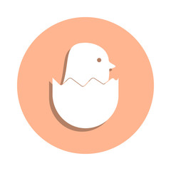 Poster - Chicken in egg badge icon. Simple glyph, flat vector of farm icons for ui and ux, website or mobile application