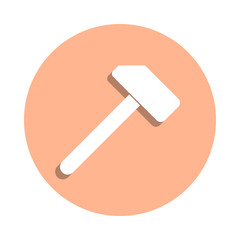 Poster - A hammer badge icon. Simple glyph, flat vector of farm icons for ui and ux, website or mobile application