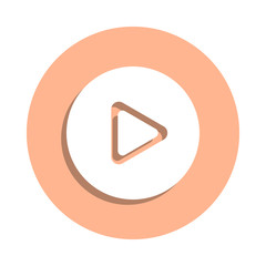 Poster - Play in round sign badge icon. Simple glyph, flat vector of music icons for ui and ux, website or mobile application
