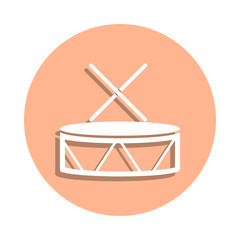 Poster - Drum badge icon. Simple glyph, flat vector of music icons for ui and ux, website or mobile application
