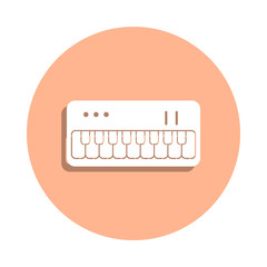 Poster - Synthesizer badge icon. Simple glyph, flat vector of music icons for ui and ux, website or mobile application
