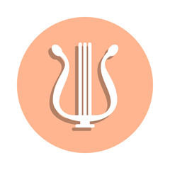 Poster - Harp badge icon. Simple glyph, flat vector of music icons for ui and ux, website or mobile application