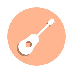 Poster - Guitar badge icon. Simple glyph, flat vector of music icons for ui and ux, website or mobile application