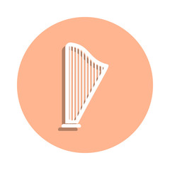 Poster - Harp badge icon. Simple glyph, flat vector of music icons for ui and ux, website or mobile application