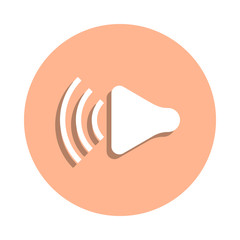 Poster - Sound sign badge icon. Simple glyph, flat vector of music icons for ui and ux, website or mobile application