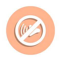 Poster - No sound badge icon. Simple glyph, flat vector of music icons for ui and ux, website or mobile application