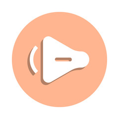 Poster - Reduce sound badge icon. Simple glyph, flat vector of music icons for ui and ux, website or mobile application