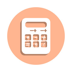 Poster - Calculator badge icon. Simple glyph, flat vector of university life icons for ui and ux, website or mobile application