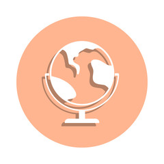 Poster - Globe badge icon. Simple glyph, flat vector of university life icons for ui and ux, website or mobile application