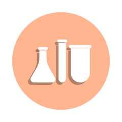 Poster - Flasks and test tubes badge icon. Simple glyph, flat vector of university life icons for ui and ux, website or mobile application