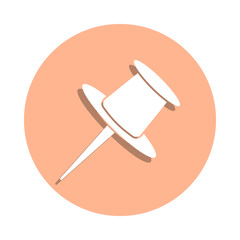 Poster - Pin paper badge icon. Simple glyph, flat vector of university life icons for ui and ux, website or mobile application