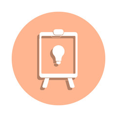 Poster - Idea on canvas badge icon. Simple glyph, flat vector of university life icons for ui and ux, website or mobile application