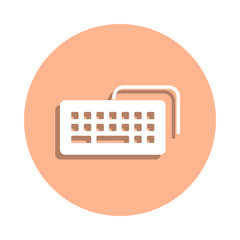 Poster - Calculator badge icon. Simple glyph, flat vector of university life icons for ui and ux, website or mobile application