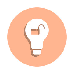 Poster - Open idea badge icon. Simple glyph, flat vector of university life icons for ui and ux, website or mobile application