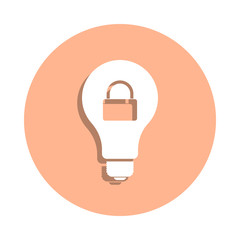 Poster - Closed idea badge icon. Simple glyph, flat vector of university life icons for ui and ux, website or mobile application