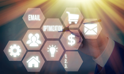 Poster - word writing text email optimization. business photo showcasing maximize the effectiveness of the ma