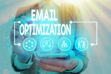 Poster - word writing text email optimization. business photo showcasing maximize the effectiveness of the ma