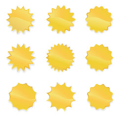 Gold Starbursts Set Vector Illustration