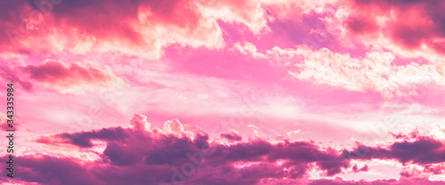 pink and purple color in sky and clouds in twilight time Poster Mural XXL