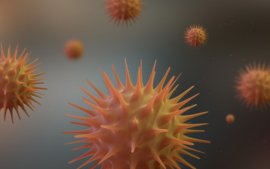 Wall Mural - an outbreak occurs in wuhan, china. 3d virus.