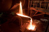 Fototapeta Sawanna - Copper smelting at a metallurgical plant