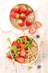 Sticker - muesli with fresh fruits- top view