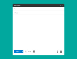 Fototapete - Mail mockup window for feedback form. Template of email box with blank message design. Mockup of browser window for contact form. Vector EPS 10