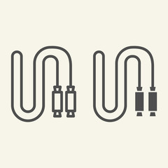 Poster - Jump rope line and solid icon. Skip rope outline style pictogram on beige background. Fitness play or exercise for mobile concept and web design. Vector graphics.