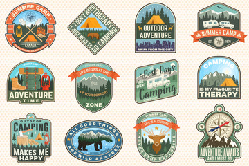 Wall Mural - outdoor adventure patch with quotes. vector. concept for shirt, logo, print, stamp or tee. vintage t