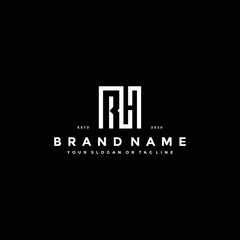 Wall Mural - set letter RH logo design vector