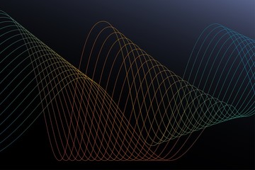 Canvas Print - abstract simple background rainbow line on black gradient backdrop