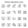 © North - Online education icons set in thin line style