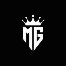 MG Logo Monogram Emblem Style With Crown Shape Design Template