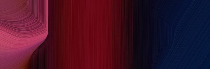 Poster - elegant colorful canvas with very dark blue, moderate pink and dark red colors. fluid curved flowing waves and curves