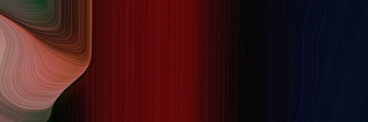 Aufkleber - elegant colorful horizontal card with very dark pink, black and pastel brown colors. fluid curved lines with dynamic flowing waves and curves