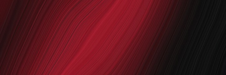 Poster - elegant colorful card with very dark pink, firebrick and dark pink colors. fluid curved flowing waves and curves
