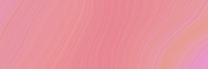 Poster - elegant artistic designed horizontal canvas with light coral, pastel magenta and light pink colors. fluid curved flowing waves and curves