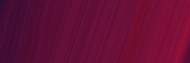 Poster - elegant dynamic horizontal canvas with dark pink, firebrick and very dark pink colors. fluid curved lines with dynamic flowing waves and curves