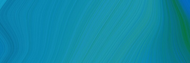 Poster - elegant moving canvas design with dark cyan, teal and teal green colors. fluid curved flowing waves and curves