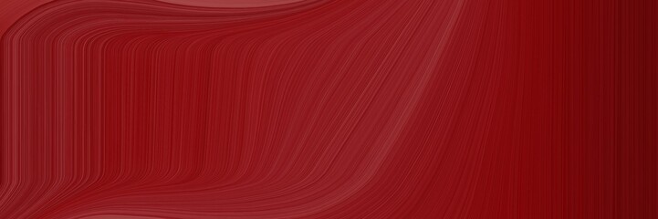 Poster - elegant colorful designed horizontal canvas with maroon, sienna and dark red colors. fluid curved flowing waves and curves