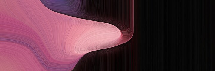 Poster - elegant surreal horizontal cover with mulberry , black and pastel magenta colors. fluid curved lines with dynamic flowing waves and curves