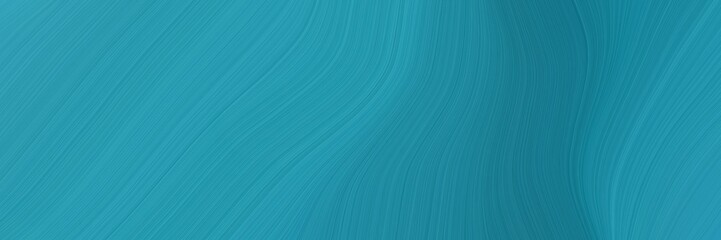 Poster - elegant colorful banner with light sea green, teal and dark cyan colors. fluid curved flowing waves and curves
