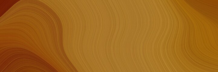 Poster - elegant colorful horizontal cover with sienna, chocolate and saddle brown colors. fluid curved flowing waves and curves