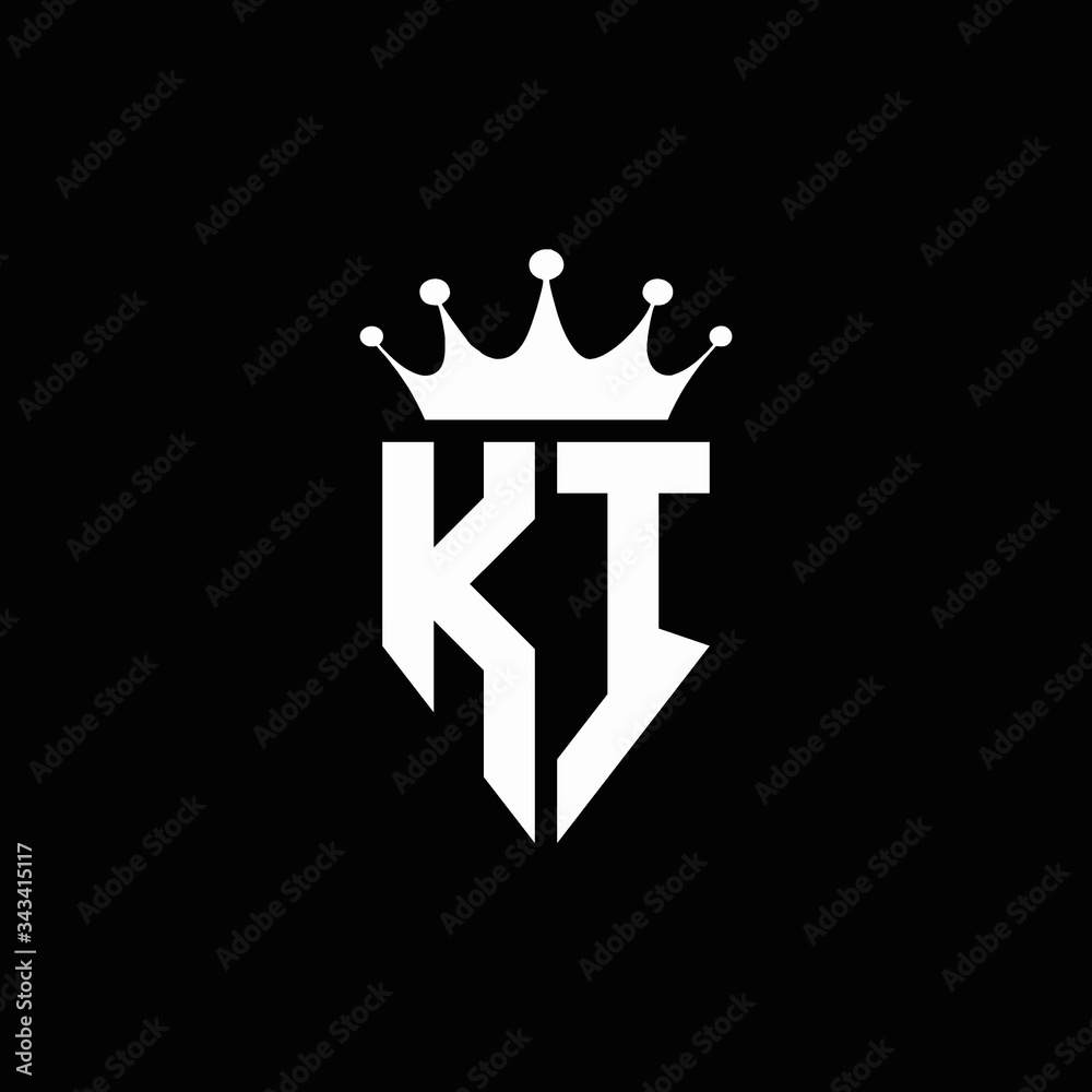 KI logo monogram emblem style with crown shape design template Stock ...
