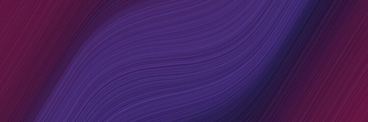 Aufkleber - elegant dynamic designed horizontal cover with very dark magenta, very dark violet and dark slate blue colors. fluid curved flowing waves and curves