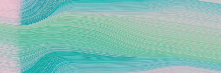 Leinwandbilder - elegant artistic horizontal banner with ash gray, dark sea green and light sea green colors. fluid curved lines with dynamic flowing waves and curves