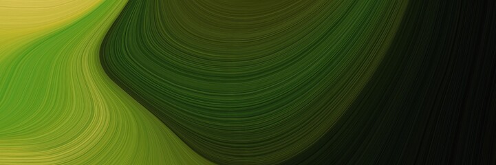 Poster - elegant flowing header design with very dark green, yellow green and olive drab colors. fluid curved flowing waves and curves