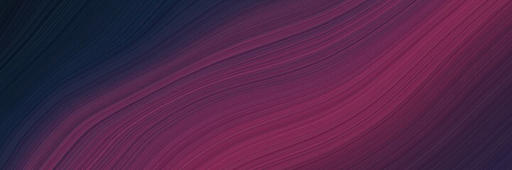 Poster - elegant colorful designed horizontal card with old mauve, very dark blue and dark moderate pink colors. fluid curved lines with dynamic flowing waves and curves